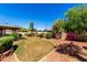 Manicured backyard features an established cactus garden along the fence and trimmed landscaping at 1538 W Wagner Dr, Gilbert, AZ 85233
