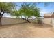 Spacious backyard featuring desert landscaping, block fencing, and a small fire pit at 204 S Valle Verde --, Mesa, AZ 85208
