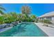 Sparkling pool surrounded by lush landscaping in a private backyard at 21532 N 65Th Ave, Glendale, AZ 85308