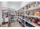 Well-stocked walk-in pantry with abundant shelving for organized storage of food and household goods at 22670 E Russet Rd, Queen Creek, AZ 85142