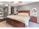 Comfortable main bedroom features a closet with sliding doors, ceiling fan and calming decor at 3031 N Civic Center Plz # 340, Scottsdale, AZ 85251