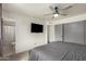 This spacious main bedroom includes a ceiling fan, and large closet, and has an en suite bathroom at 3144 S Rogers --, Mesa, AZ 85202