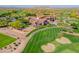 Bird's-eye view of community club featuring a restaurant, golf course, and parking at 3171 S Hawthorn Ct, Gold Canyon, AZ 85118