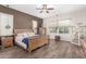 The main bedroom has decorative lighting and a view to the backyard at 870 E Tonto Pl, Chandler, AZ 85249