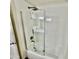 Updated bathroom featuring shower with glass door and rainfall shower head at 9555 E Raintree Dr # 1055, Scottsdale, AZ 85260