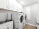 Convenient laundry room with updated washer, dryer, and plenty of storage at 1744 E Huber St, Mesa, AZ 85203
