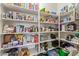 Organized pantry with stocked shelves filled with various food items and kitchen appliances at 21918 E Maya Rd, Queen Creek, AZ 85142