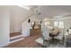 Elegant dining room features soaring ceilings, stylish decor, and a seamless transition to the living area at 22420 N 20Th Pl, Phoenix, AZ 85024