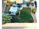 Aerial view of the backyard featuring a gazebo, trees, and furniture at 2412 W Camp River Rd, San Tan Valley, AZ 85144