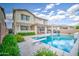 A backyard oasis featuring a large swimming pool and plenty of room for relaxing at 3879 E Harrison St, Gilbert, AZ 85295
