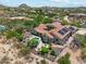 Aerial view of a luxury home showcasing a backyard oasis, and desert landscape views at 8540 E Mcdowell Rd # 10, Mesa, AZ 85207