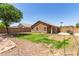 The backyard is large with a grass lawn, desert landscaping, and a privacy fence at 13145 W Cambridge Ave, Goodyear, AZ 85395