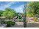 Beautiful landscaping with mature trees, native plants, and a view of the community building at 20121 N 76Th St # 1019, Scottsdale, AZ 85255