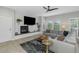 Cozy living room with a fireplace, modern decor, and ample natural light at 20121 N 76Th St # 1019, Scottsdale, AZ 85255