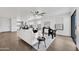 Open concept living room featuring wood floors and modern decor at 6108 S Wilson Dr, Chandler, AZ 85249