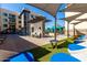 Relaxing pool area featuring lounge chairs, a cabana, and comfortable seating for outdoor enjoyment at 7300 E Earll Dr # 1022, Scottsdale, AZ 85251