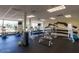 Gym featuring weight training and treadmill machines with mirrored wall at Superstition Mountain Golf and Country Club at 7780 E Golden Eagle Cir, Gold Canyon, AZ 85118