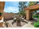 Cozy outdoor patio area with comfortable seating, perfect for relaxing or entertaining guests in a private setting at 945 N Pasadena -- # 62, Mesa, AZ 85201
