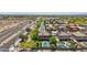 Aerial view with a long pool and smaller pool in the back yard at 9570 W Quail Track Dr, Peoria, AZ 85383