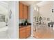Hallway with wood floors that leads to a spacious living room at 1779 E Kaibab Dr, Chandler, AZ 85249
