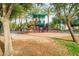 Neighborhood playground shaded by mature trees offering a safe and fun area for children, enhancing community appeal at 4615 E Calistoga Dr, Gilbert, AZ 85297