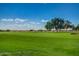 Wide view of golf course showcasing the lush green fairway and surrounding homes in the community at 11250 E Kilarea Ave # 276, Mesa, AZ 85209