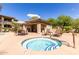 Relaxing hot tub with nearby covered seating and tables, ideal for enjoying community amenities at 19700 N 76Th St # 1151, Scottsdale, AZ 85255
