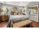 Comfortable bedroom features wood floors, neutral walls, and decorative accents at 2823 E Charlotte Dr, Phoenix, AZ 85024