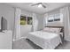Comfortable bedroom with neutral tones, ceiling fan, and two windows letting in natural light at 3323 N 28Th St, Phoenix, AZ 85016