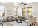 Bright living room showcases neutral walls, comfortable sofas, and a stylish glass coffee table at 3756 E Waite Ln, Gilbert, AZ 85295