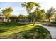 Open green space with mature trees, picnic tables, and walking paths in the community at 4024 E Maplewood St, Gilbert, AZ 85297
