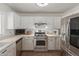 Bright kitchen featuring stainless steel appliances, white cabinets, and modern fixtures and finishes at 430 N Vineyard --, Mesa, AZ 85201