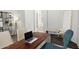 Well-lit home office with desk and view to front hallway at 4494 E Reins Rd, Gilbert, AZ 85297