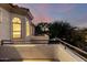Patio exterior showing view of sunset and lush green trees at 4494 E Reins Rd, Gilbert, AZ 85297
