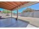 View from the covered patio to the backyard with block fence, offering a private outdoor space at 6623 N 85Th Ave, Glendale, AZ 85305