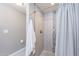 Modern shower with new tile and updated fixtures provides a luxurious bathing experience at 1217 N 78Th St, Scottsdale, AZ 85257