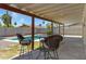 Covered patio with comfortable seating overlooking the pool at 2305 E Glade Ave, Mesa, AZ 85204