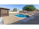 Backyard pool with a patio area, perfect for outdoor relaxation and entertainment at 1207 E Sequoia Dr, Phoenix, AZ 85024