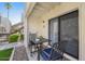Inviting patio with a table set, offering a comfortable spot for outdoor dining at 3002 N 70Th St # 120, Scottsdale, AZ 85251