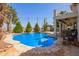 Beautiful backyard pool featuring lovely landscaping and an expansive patio area for outdoor enjoyment at 21483 N 65Th Ave, Glendale, AZ 85308