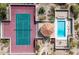Aerial view showcasing a tennis court and a sparkling blue community pool at 3800 E Lincoln Dr # 37, Phoenix, AZ 85018
