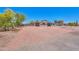 Aerial view of home and lot, showcasing generous space and desert landscape at 6502 E Rustic Dr, Mesa, AZ 85215