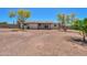 Spacious backyard with potential, showcasing mature trees, a patio and privacy fencing at 6502 E Rustic Dr, Mesa, AZ 85215