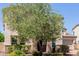 Attractive home featuring a mature tree, stone accents, and desert landscaping at 882 E Parkview Dr, Gilbert, AZ 85295