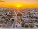 Gorgeous aerial view of the property showcasing the surrounding neighborhood at sunset at 2178 E La Jolla Dr, Tempe, AZ 85282