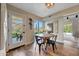 Bright dining area with natural light, rustic wood table, and access to outdoor patio at 2308 E State Ave, Phoenix, AZ 85020