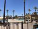Community pool area featuring palm trees, shaded cabanas, and comfortable lounge chairs, perfect for summer relaxation at 6557 S Classic Way, Gilbert, AZ 85298