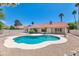 This backyard features a pool with a concrete pool deck at 8666 E Cheryl Dr, Scottsdale, AZ 85258