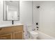Modern bathroom featuring a full shower and bath combo and a modern vanity at 1313 N 71St St, Scottsdale, AZ 85257