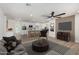 Staged living room showcasing the updated kitchen and living space in an open concept design at 1313 N 71St St, Scottsdale, AZ 85257